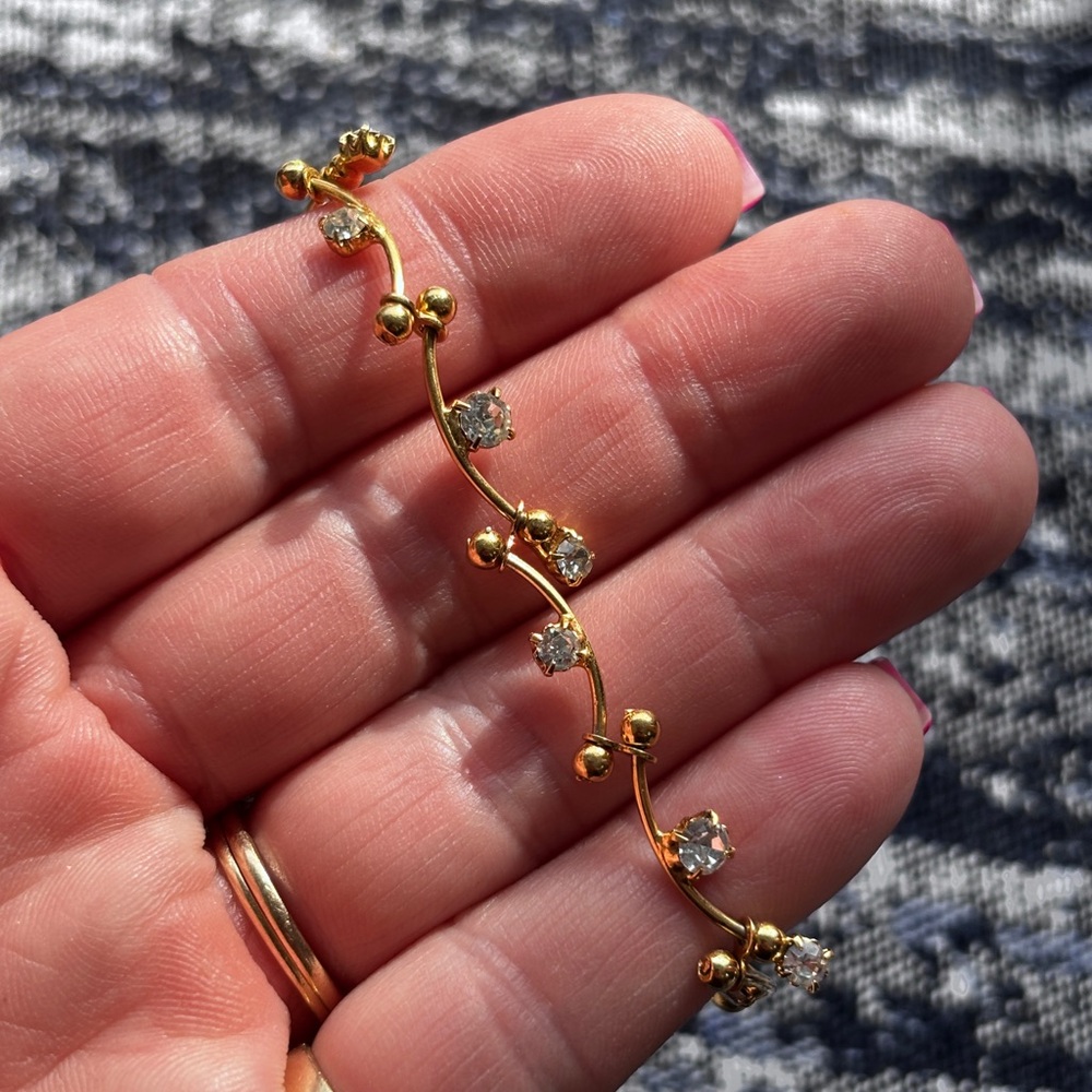 Elegant Gold tone with crystal accents Women's Bracelet